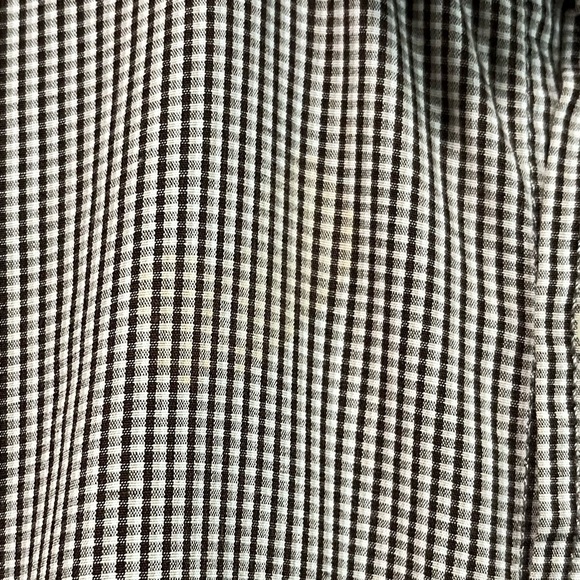 Max Brown & White Micro Gingham Long Sleeve Shirt - Men’s L - Picture 14 of 14
